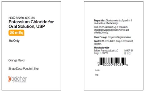 Potassium Chloride For Oral Solution Belcher Pharmaceuticals LLC FDA