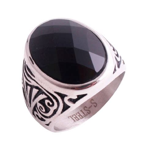 Anillo Hombre O Mujer Acero Modelo Mónaco Negro