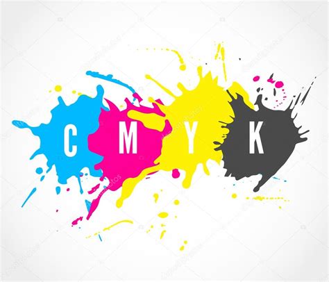 Cmyk Ink Splashes Logo — Stock Vector © Voinsveta 75243417