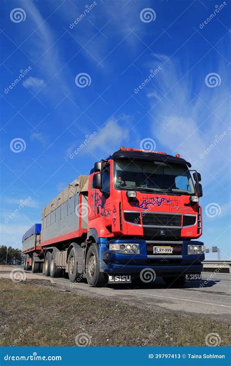 Red Sisu Polar Logging Truck In Convoy Editorial Image CartoonDealer