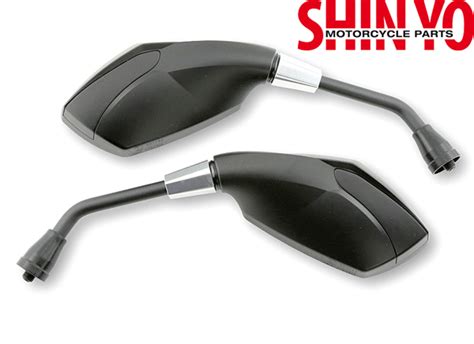 Bikermart Shin Yo Ravenna Yamaha Black Motorbike Mirror Pair Bar