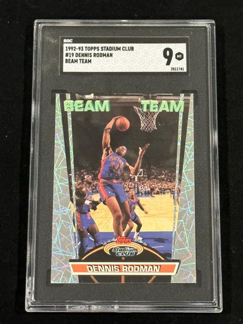 Lot Sgc Mint Topps Stadium Club Beam Team Dennis Rodman Hof