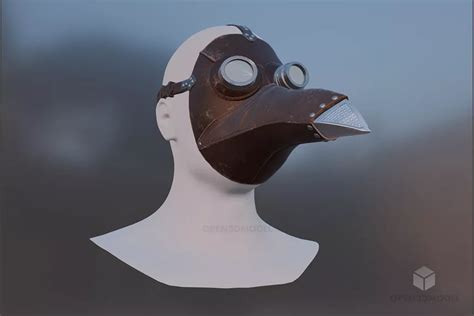 Medieval Plague Doctor Mask Free 3d Model - .Blend, .C4d, .Dae, .Fbx ...