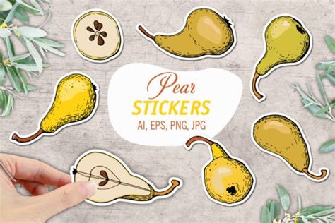 Pear Printable Stickers Cricut Design Graphic By Helgakov Creative