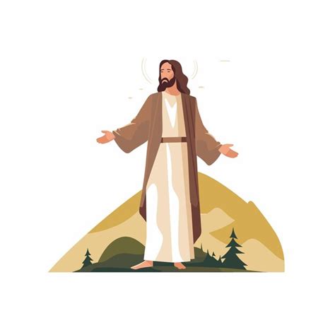 Premium Photo | Jesus in the wilderness On white background watercolor ...