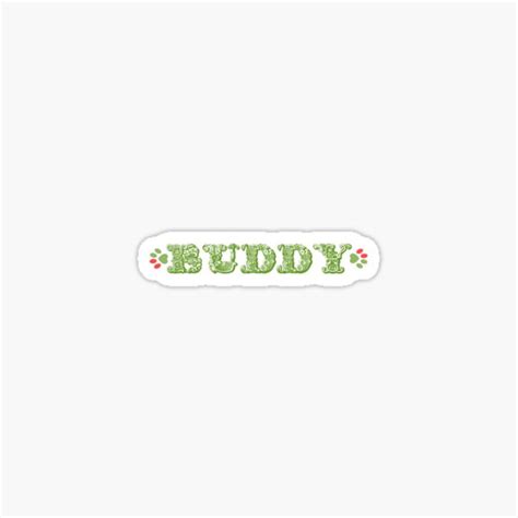 "BUDDY pet name retro classic raw western typography with paws" Sticker ...