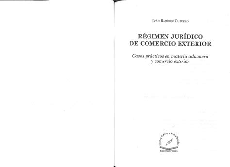 Regimen Juridico DE Comercio Exterior Preparación y Aplicación de una