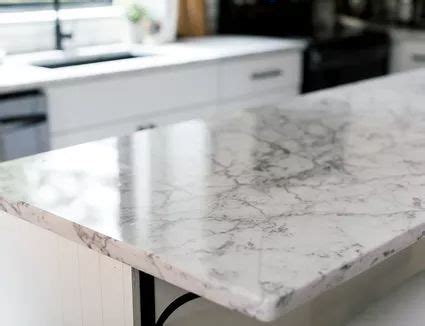 Window And Door In A Kitchen With Marble Countertops