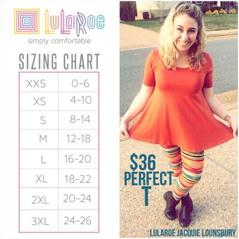 Lularoe Consistent Size Chart Printable Templates Free