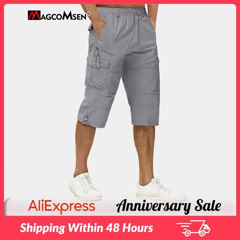 MAGCOMSEN Capri De Sarga El Stica Para Hombre Pantalones Cortos Cargo