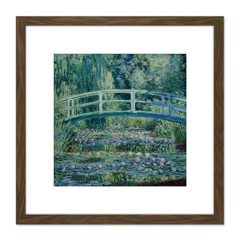 Monet Water Lilies Japanese Bridge Painting 8X8 Inch Square Wooden