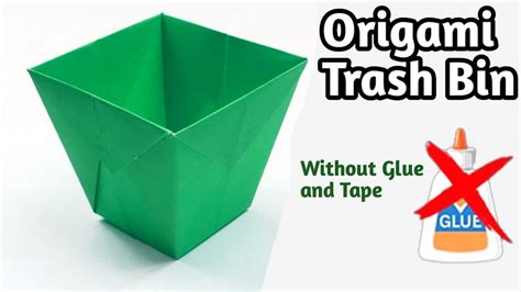 How To Make A Paper Trash Bin Paper Box Origami Trash Bin