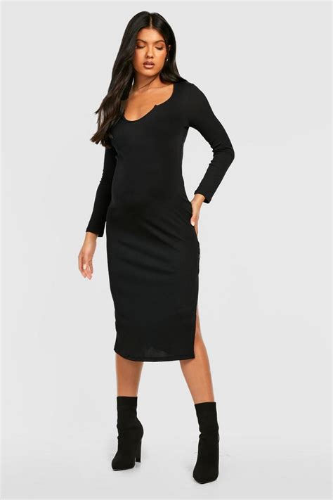 Maternity Notch Neck Midi Dress Boohoo