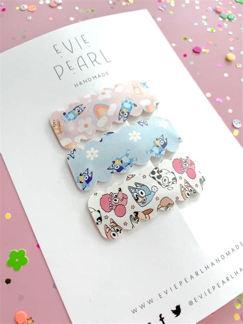 Bluey Trio Snap Clip Set Evie Pearl Handmade