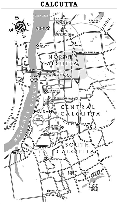 Illustrated map of old Calcutta