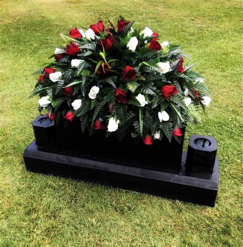 Christmas Cemetery Flowers Headstone Saddle Grave | Etsy | Cemetery ...