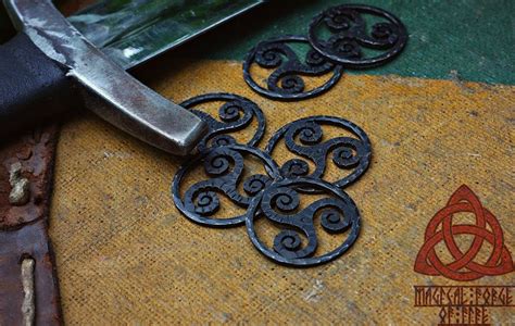 Forged Iron Triskele Necklace Celtic Pendant Etsy