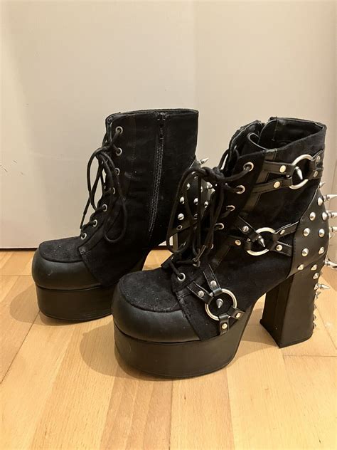 Demonia Charade 100 Vegan Leather Boots UK6 EBay