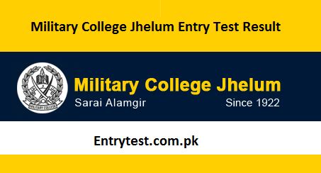 Military College Jhelum Entry Test Result 2024 Class 8 Online