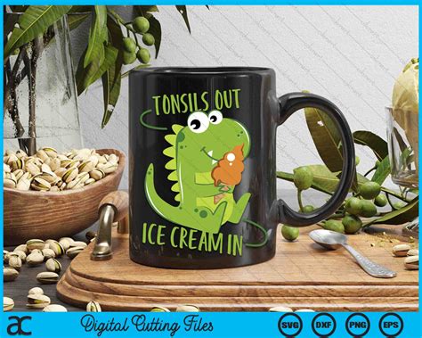 Tonsils Out Ice Cream In Dino Dinosaur Tonsillectomy Svg Cutting Files