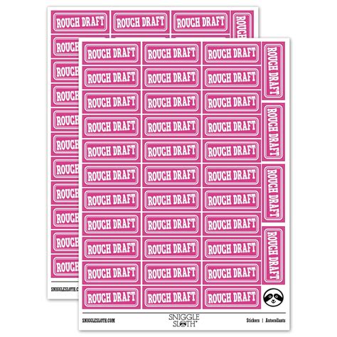 Rough Draft Double Border Sticker Set Hot Pink Matte Finish