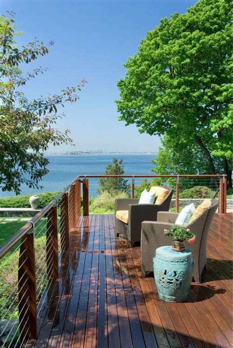 Ipe Wood Deck and Cable Railing Idea | Deck Railing Ideas