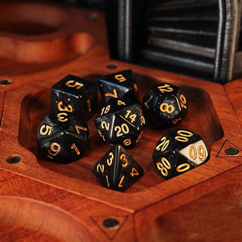 7 шт./набор Черные Звездные небесные игральные кости D & D COC D4 D6 D8 ...