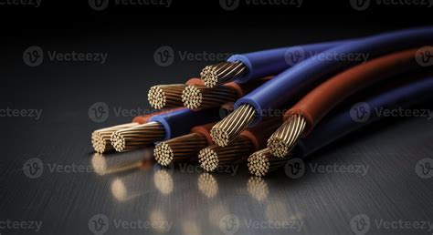 close   electrical wires  exposed copper strands  colorful