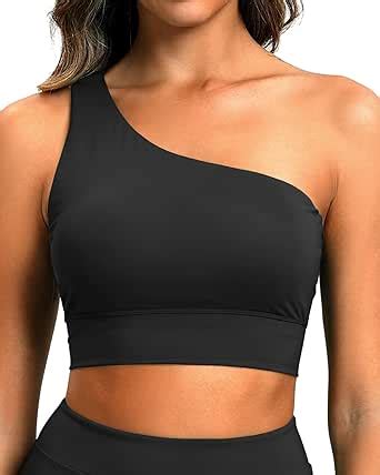 Amazon Holipick Black Women One Shoulder Bikini Top Push Up Swim