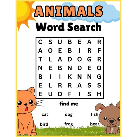 Free Printable Childrens Word Search - Printable Crossword Puzzles