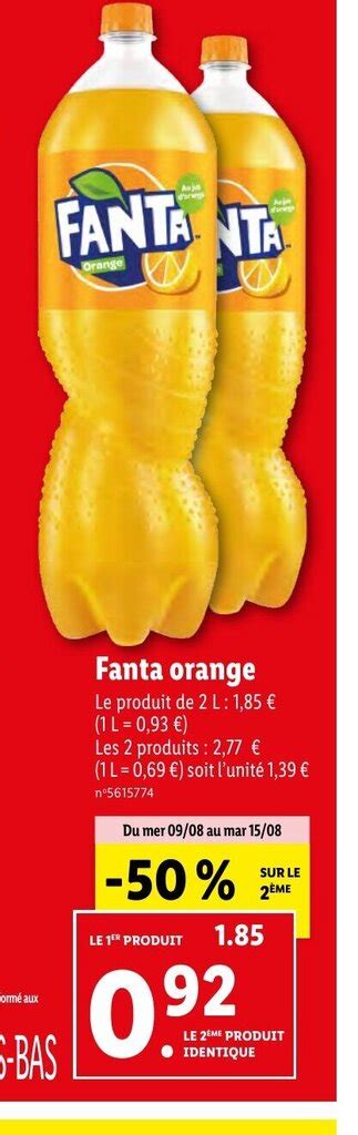 Promo Fanta Orange Chez Lidl