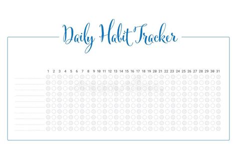 Трекер привычки 6 привычек. Список привычек Иллюстрация штока ...