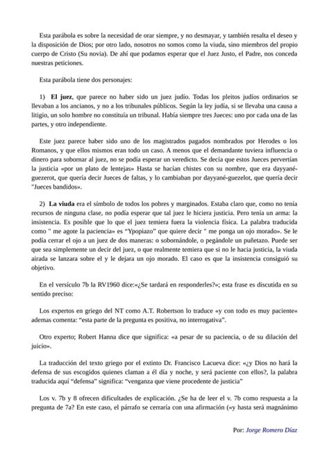 Parabola La Viuda Y El Juez Injusto Pdf