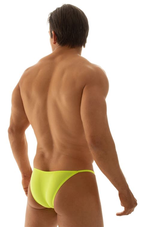 Micro Pouch Mens Bikini Swimsuit In Semi Sheer Thinskinz Neon