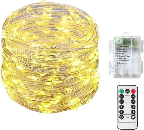 Amazon Echosari Battery Operated Ft Led Silver Wire Lights