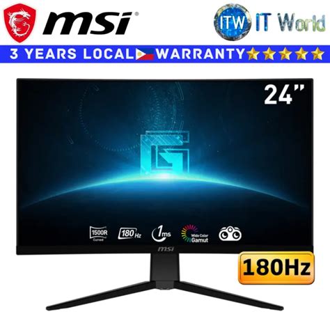 Itw | MSI Curved Gaming Monitor G2422C 24" 1920x1080 FHD, 180Hz, VA ...