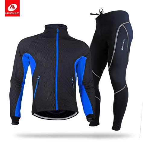 NUCKILY Men S Winter Cycling Suit Windproof Bicycle Jersey And Gel Pad