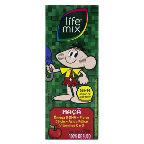 Bebida Maçã Turma da Mônica Life Mix Caixa 200ml Tateno Supermercado