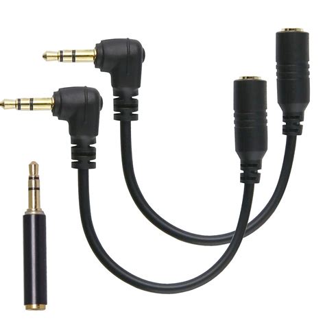 Riqiorod TRRS To TRS Adapter Cable 2Packs 3 5mm Audio Microphone Cords