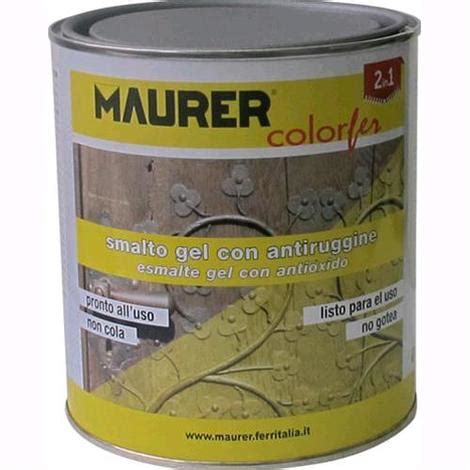 SMALTO GEL Antiruggine MAURER Satinato Conf Da 750 Ml Colore GRIGIO FERRO