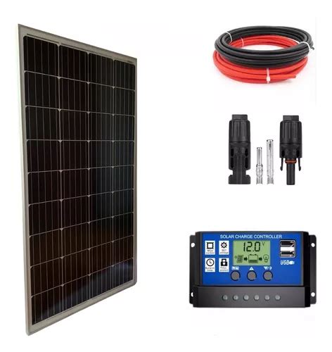 Kit Painel Placa Energia Fotovoltaica 150w Controlador 30a Cor Cinza