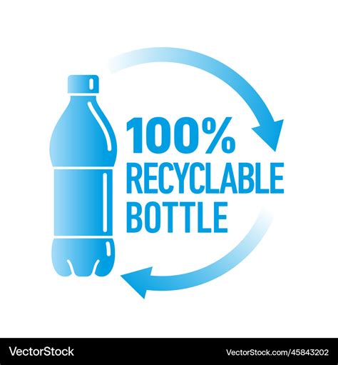 Recycle Plastic Bottle Icon Logo Badge Royalty Free Vector