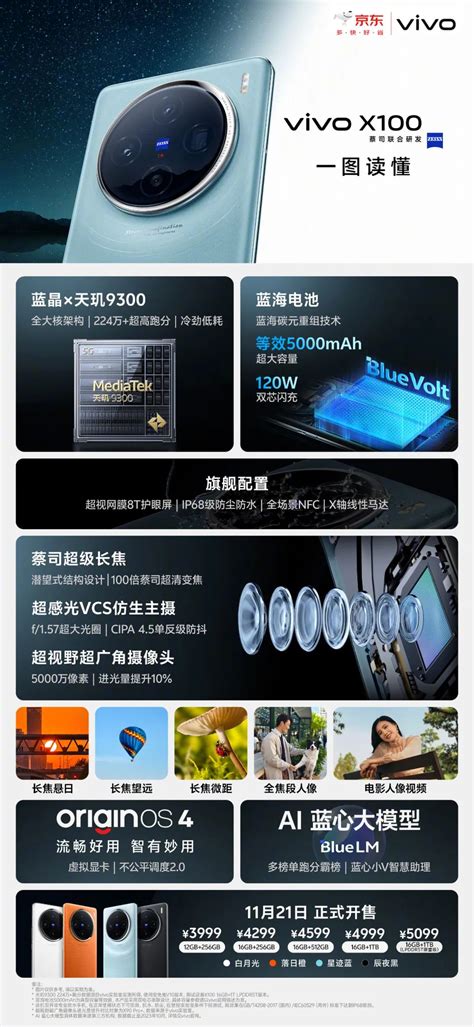 Vivo X100系列发布：天玑9300处理器蔡司apo超级长焦镜头5400mah蓝海电池 哔哩哔哩