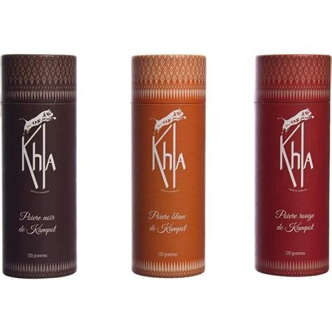 Khla Coffret Poivre De Kampot Noir Blanc Rouge Premium Igp En Grains