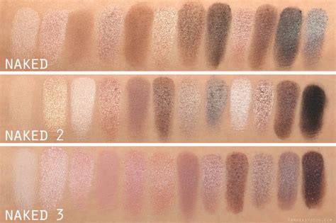 Naked Palettes Comparison Swatches Urban Decay Naked Palette Naked Palette Makeup