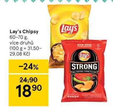 ARCHIV Lay s Chipsy 60 70 g v akci platné do 24 4 2022 AkcniCeny cz