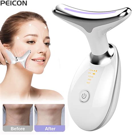 EMS Facial Microcorrente Massageador Pesco O E Chin Face Lifting LED