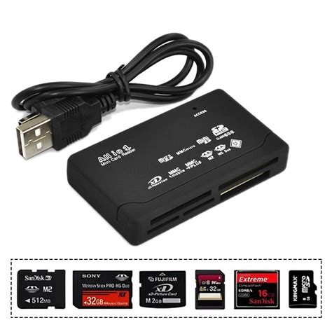 Leitor Universal Usb Tudo Em Um De Cart O De Mem Ria Mini Sd Sdhc