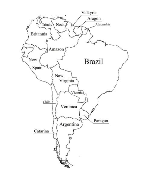 Labeled Map Of South America World Map With Countries