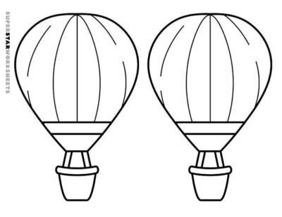 Hot Air Balloon Template Free Printables Superstar Worksheets
